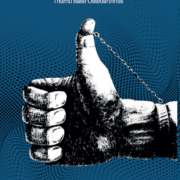 Cover promotion - blue background, black and white thumbsup
