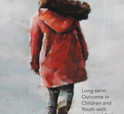 Cover promotion - painted girl from behind with red jacket and scarf